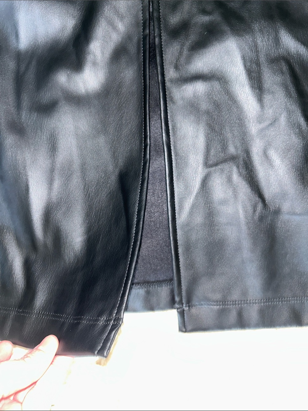 a new day Black Faux Leather A-Line Skirt - Picture 5 of 5
